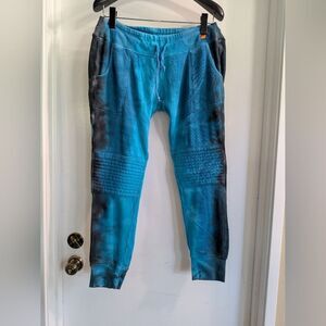 Aviator Nation Womens Teal and Charcoal Motto Joggers RARE Color Way Large